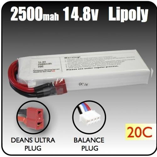 2500mah 14.8 Volt Lipoly Battery