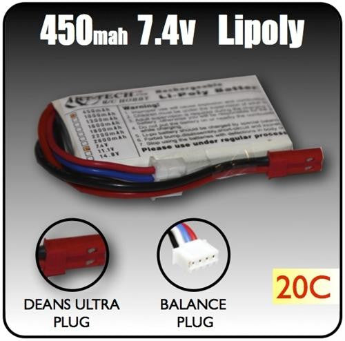 450mah 7.4 Volt Lipoly Battery