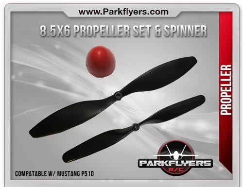 Mustang P51D 30" 8.5x6 Prop Set &amp; Spinner
